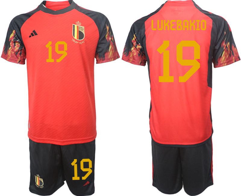 Men 2022 World Cup National Team Belgium home red #19 Soccer Jerseys->->Soccer Club Jersey